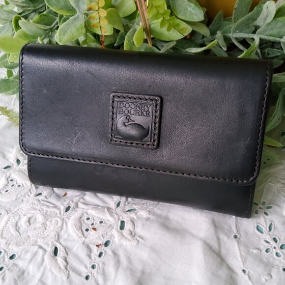 Dooney & Bourke Florentine Flap Wallet in Black - Picture 1 of 5